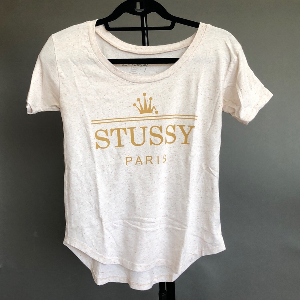 Stussy “PARIS” Oatmeal Tee shirt Size X-small